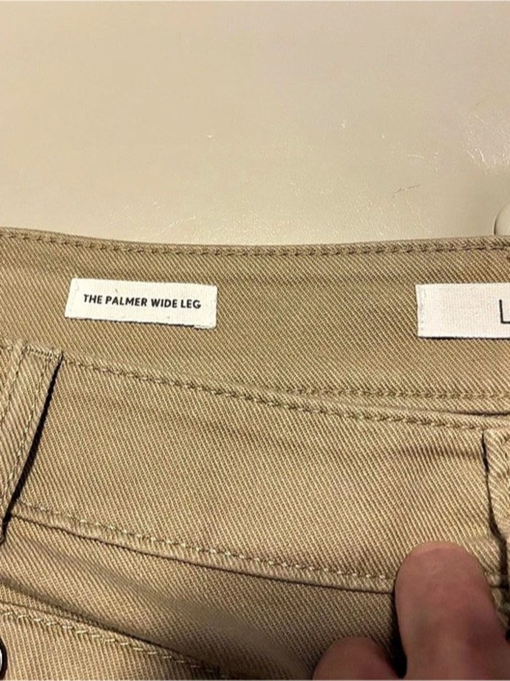 LOFT The Palmer Wide Leg Pants Curvy Size 6 Khaki Tan Twill Pants - Picture 3 of 4